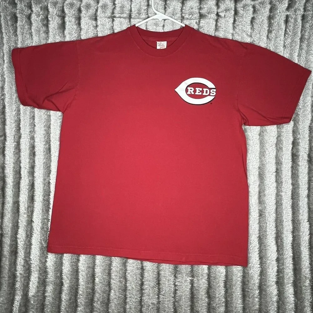 Vintage Majestic Cincinnati Reds T-shirt Men's‎ XL MLB Baseball Red Johnson